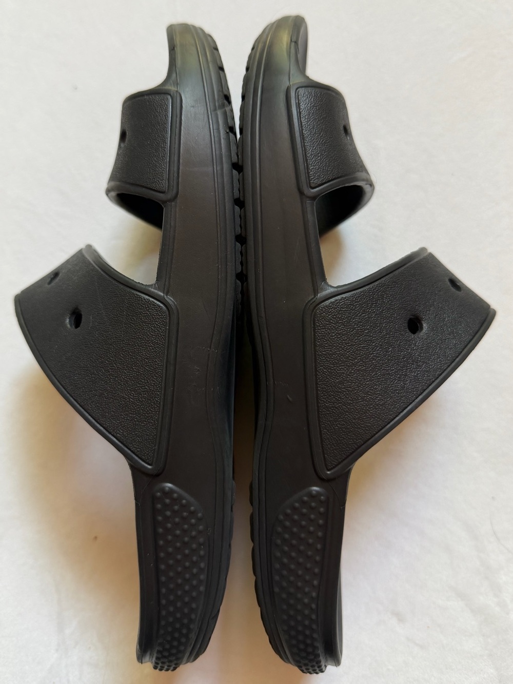 CROCS Black Double-Strap Slide Sandals Iconic Comfort Pool Beach M5 W7 Summer - Picture 4 of 7